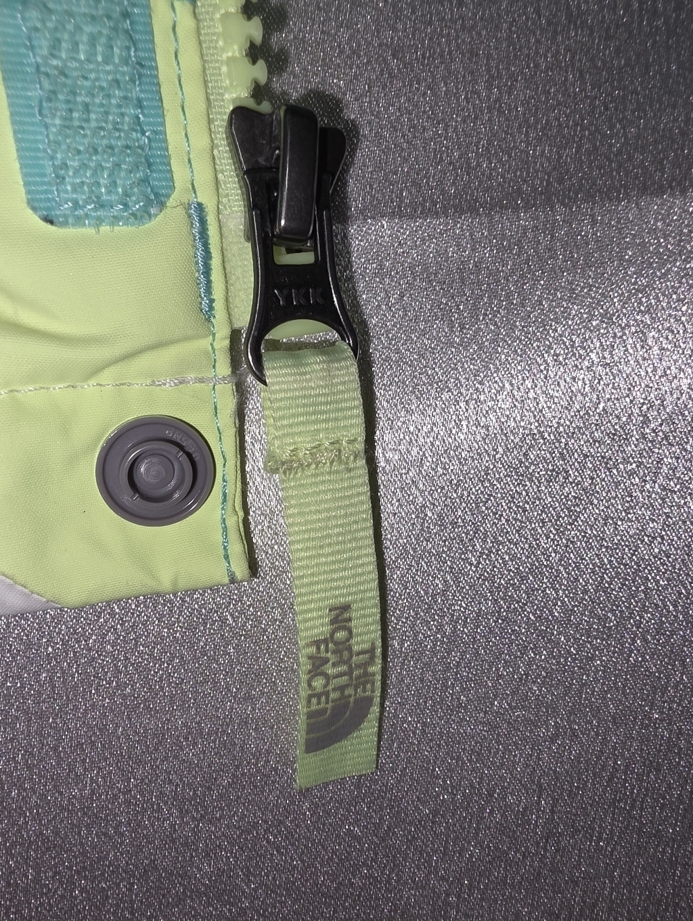 The North Face White, Aqua & Neon Yellow Colorblock Shell Jacket - Picture 4 of 16